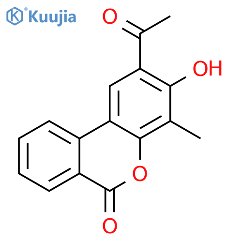 2-acetyl-3-hydroxy-4-methylbenzo[c]chromen-6-one structure