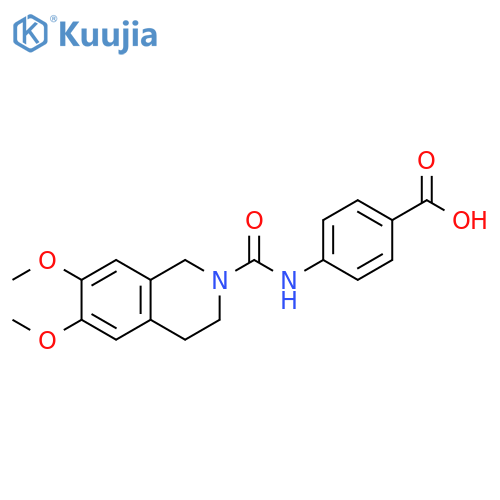 4-[(6,7-Dimethoxy-3,4-dihydro-1H-isoquinoline-2-carbonyl)-amino]-benzoic acid structure