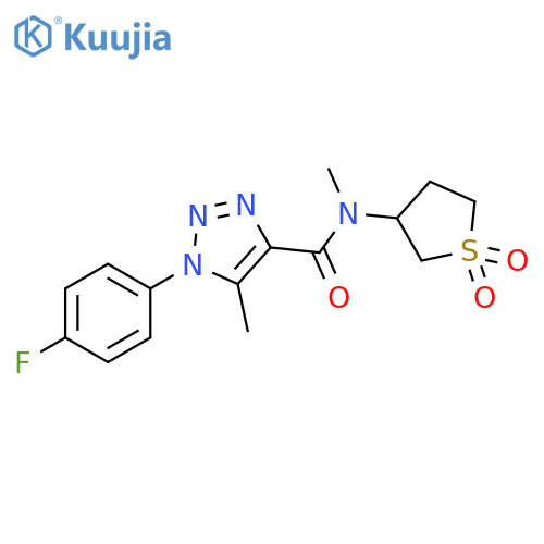 N-(1,1-dioxo-1lambda6-thiolan-3-yl)-1-(4-fluorophenyl)-N,5-dimethyl-1H-1,2,3-triazole-4-carboxamide structure