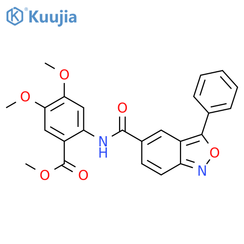 methyl 4,5-dimethoxy-2-(3-phenyl-2,1-benzoxazole-5-amido)benzoate structure