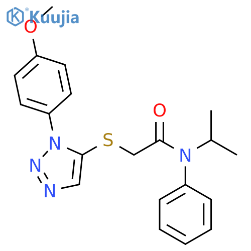 2-{1-(4-methoxyphenyl)-1H-1,2,3-triazol-5-ylsulfanyl}-N-phenyl-N-(propan-2-yl)acetamide structure
