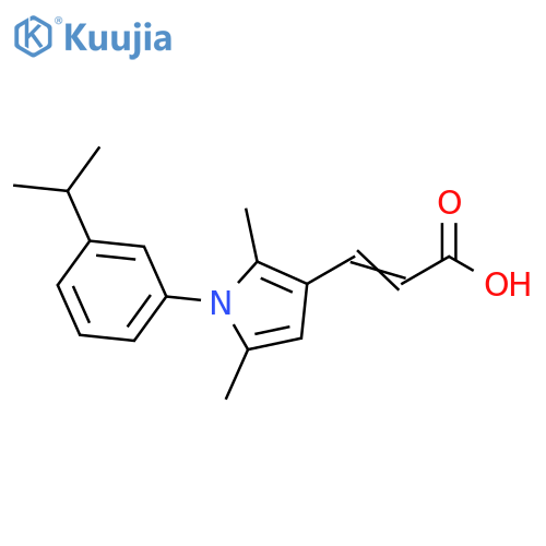 3-{2,5-dimethyl-1-3-(propan-2-yl)phenyl-1H-pyrrol-3-yl}prop-2-enoic acid structure