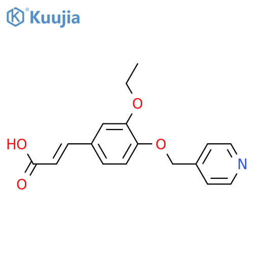 3-{3-ethoxy-4-(pyridin-4-yl)methoxyphenyl}prop-2-enoic acid structure