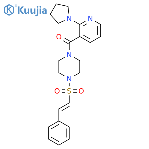 1-(2-Phenylethenesulfonyl)-4-[2-(pyrrolidin-1-yl)pyridine-3-carbonyl]piperazine structure