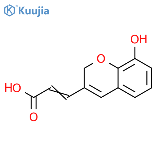 3-(8-hydroxy-2H-chromen-3-yl)prop-2-enoic acid structure