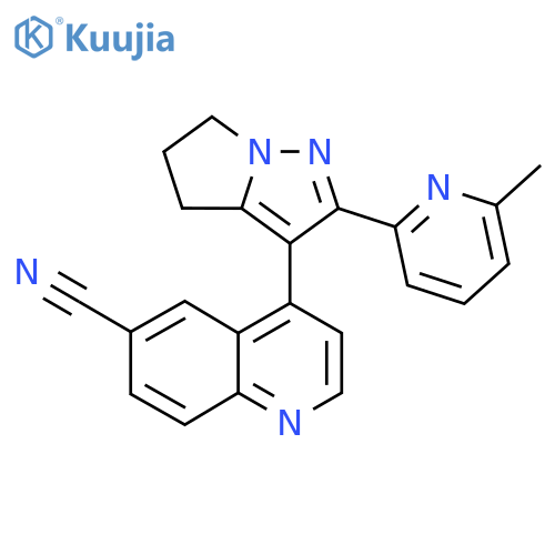 4-(2-(6-Methylpyridin-2-yl)-5,6-dihydro-4H-pyrrolo[1,2-b]pyrazol-3-yl)quinoline-6-carbonitrile structure