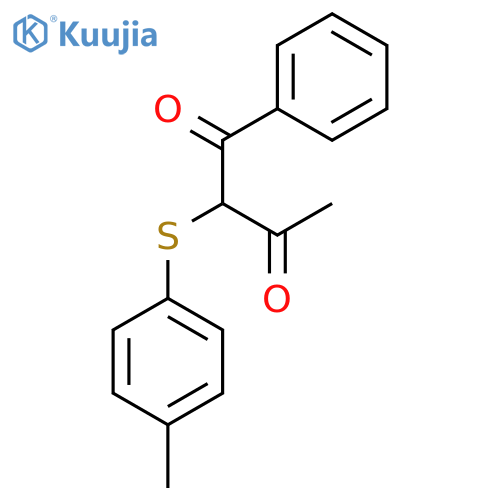 2-(4-methylphenyl)sulfanyl-1-phenylbutane-1,3-dione structure