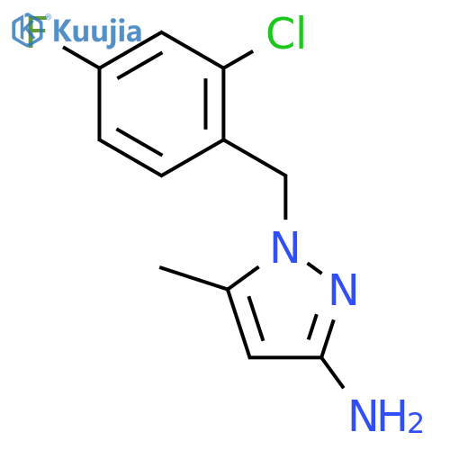 1-(2-Chloro-4-fluorobenzyl)-5-methyl-1H-pyrazol-3-amine structure