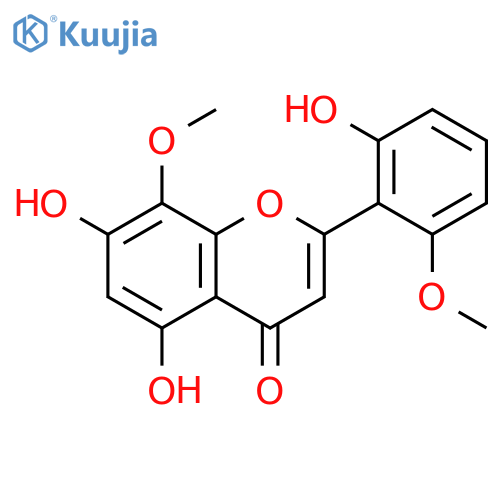 4H-1-Benzopyran-4-one,5,7-dihydroxy-2-(2-hydroxy-6-methoxyphenyl)-8-methoxy- structure