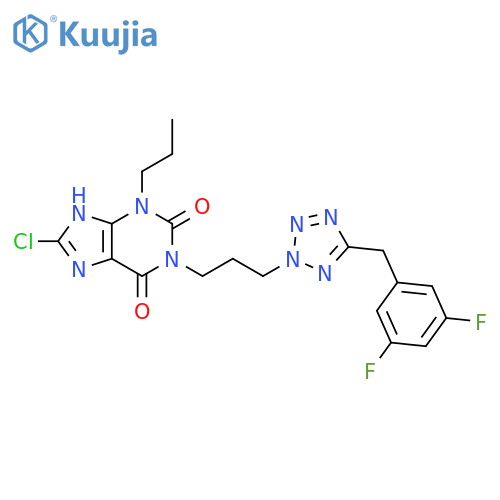 1H-Purine-2,6-dione,8-chloro-1-[3-[5-[(3,5-difluorophenyl)methyl]-2H-tetrazol-2-yl]propyl]-3,9-dihydro-3-propyl- structure