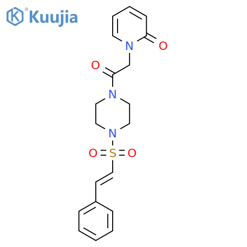 1-{2-Oxo-2-[4-(2-phenylethenesulfonyl)piperazin-1-yl]ethyl}-1,2-dihydropyridin-2-one structure