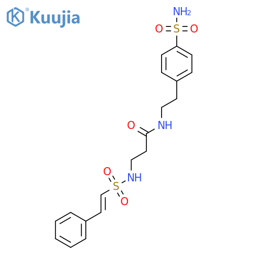 3-(2-phenylethenesulfonamido)-N-[2-(4-sulfamoylphenyl)ethyl]propanamide structure