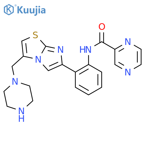 N-(2-(3-(Piperazin-1-ylmethyl)imidazo2,1-b-thiazol-6-yl)phenyl)pyrazine-2-carboxamide structure