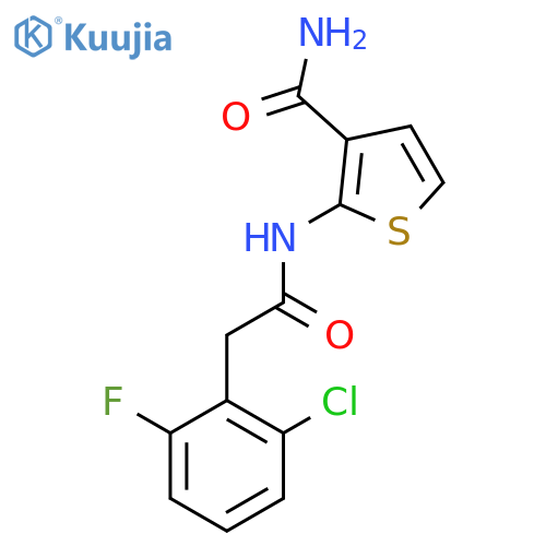 2-{[(2-Chloro-6-fluorophenyl)acetyl]amino}thiophene-3-carboxamide structure