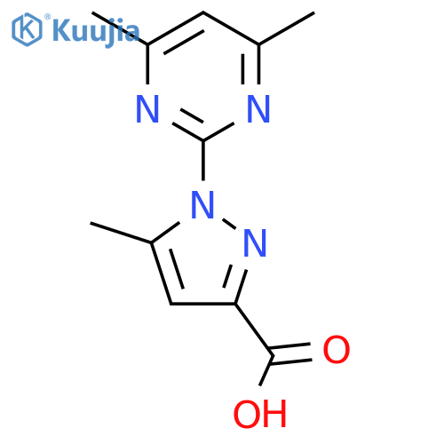1-(4,6-dimethylpyrimidin-2-yl)-5-methyl-1H-pyrazole-3-carboxylic acid structure