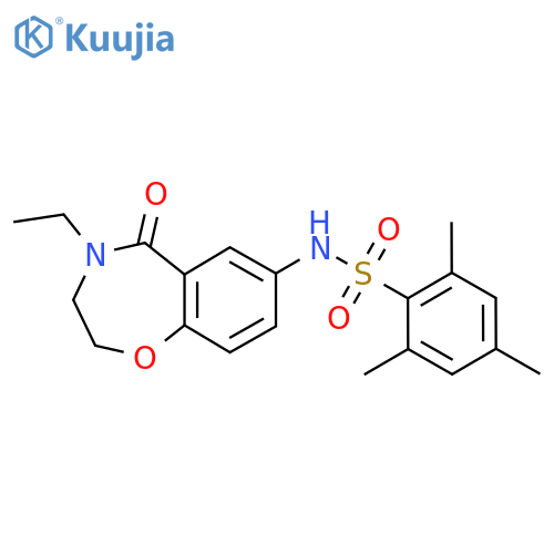 N-(4-ethyl-5-oxo-2,3,4,5-tetrahydro-1,4-benzoxazepin-7-yl)-2,4,6-trimethylbenzene-1-sulfonamide structure