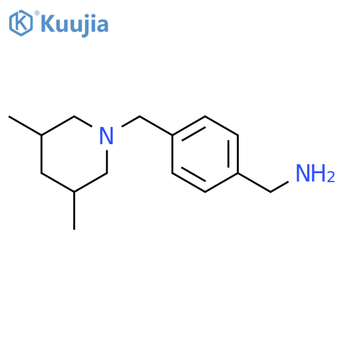 {4-[(3,5-dimethylpiperidin-1-yl)methyl]phenyl}methanamine structure