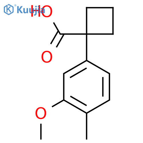 1-(3-methoxy-4-methylphenyl)cyclobutane-1-carboxylic acid structure