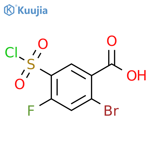 2-bromo-5-(chlorosulfonyl)-4-fluorobenzoic acid structure