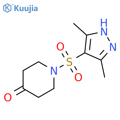 1-(3,5-Dimethyl-1H-pyrazol-4-yl)sulfonylpiperidin-4-one structure