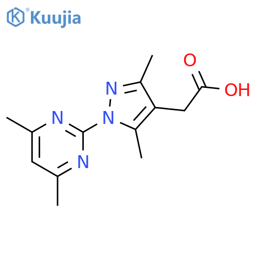 2-1-(4,6-dimethylpyrimidin-2-yl)-3,5-dimethyl-1H-pyrazol-4-ylacetic acid structure