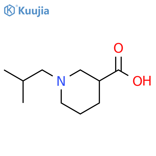 1-(2-methylpropyl)piperidine-3-carboxylic acid structure