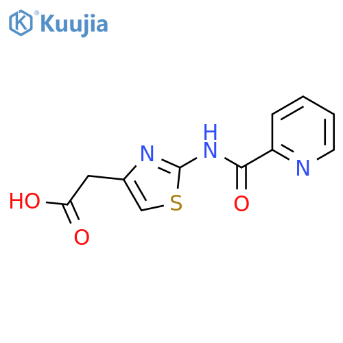 {2-(2-Pyridinylcarbonyl)amino-1,3-thiazol-4-yl}acetic acid structure