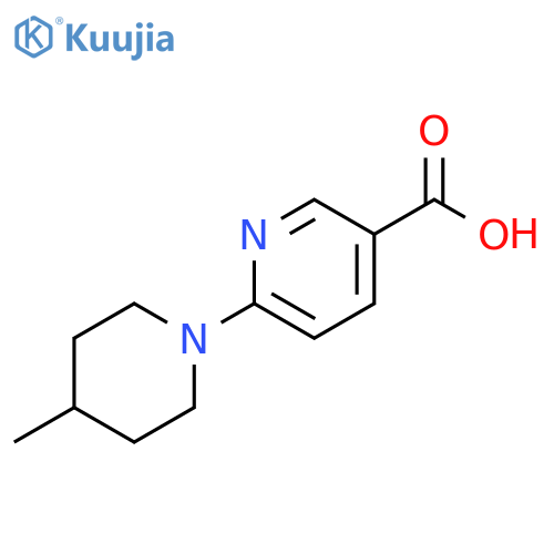 6-(4-methylpiperidin-1-yl)pyridine-3-carboxylic acid structure