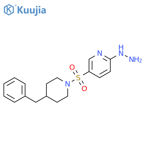 5-[(4-benzylpiperidin-1-yl)sulfonyl]-2-hydrazinylpyridine structure