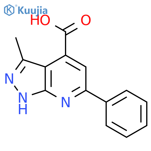 3-methyl-6-phenyl-1H-pyrazolo3,4-bpyridine-4-carboxylic acid structure