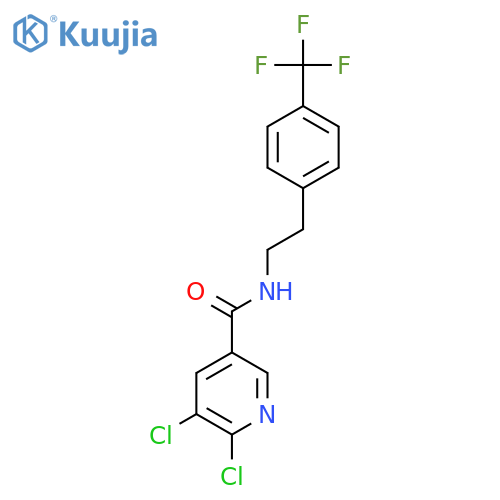 5,6-dichloro-N-{2-[4-(trifluoromethyl)phenyl]ethyl}pyridine-3-carboxamide structure