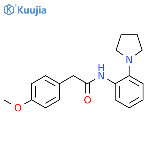 2-(4-methoxyphenyl)-N-2-(pyrrolidin-1-yl)phenylacetamide structure