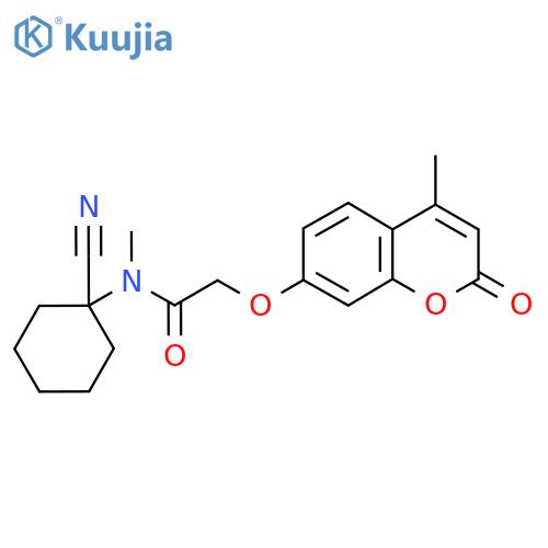 N-(1-cyanocyclohexyl)-N-methyl-2-[(4-methyl-2-oxo-2H-chromen-7-yl)oxy]acetamide structure
