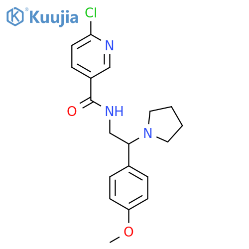 6-chloro-N-[2-(4-methoxyphenyl)-2-(pyrrolidin-1-yl)ethyl]pyridine-3-carboxamide structure