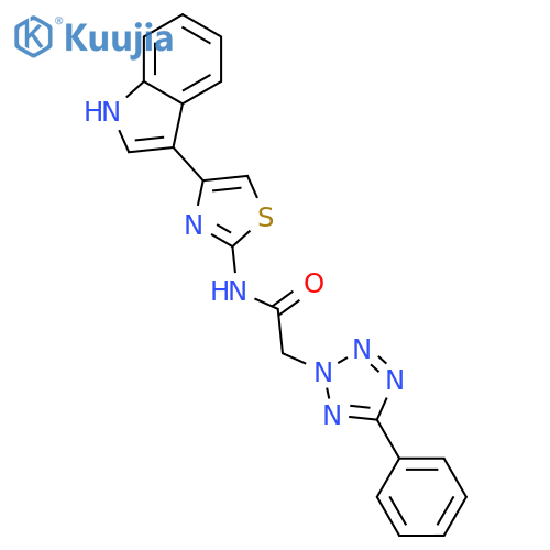 N-4-(1H-indol-3-yl)-1,3-thiazol-2-yl-2-(5-phenyl-2H-1,2,3,4-tetrazol-2-yl)acetamide structure