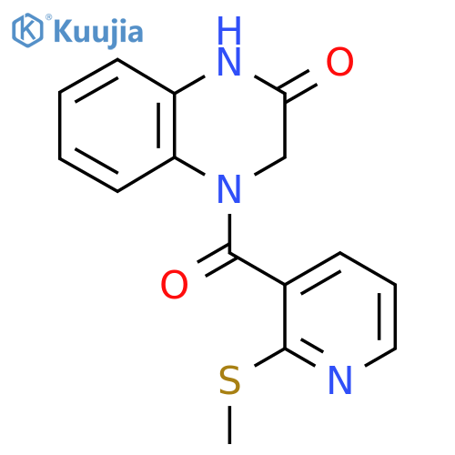 4-[2-(Methylsulfanyl)pyridine-3-carbonyl]-1,2,3,4-tetrahydroquinoxalin-2-one structure