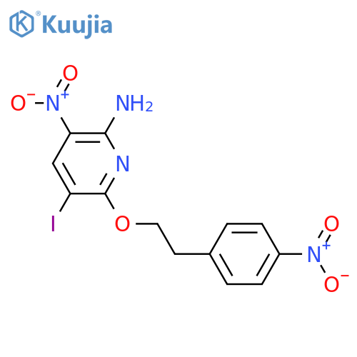 2-Pyridinamine, 5-iodo-3-nitro-6-[2-(4-nitrophenyl)ethoxy]- structure