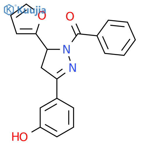 3-1-benzoyl-5-(furan-2-yl)-4,5-dihydro-1H-pyrazol-3-ylphenol structure
