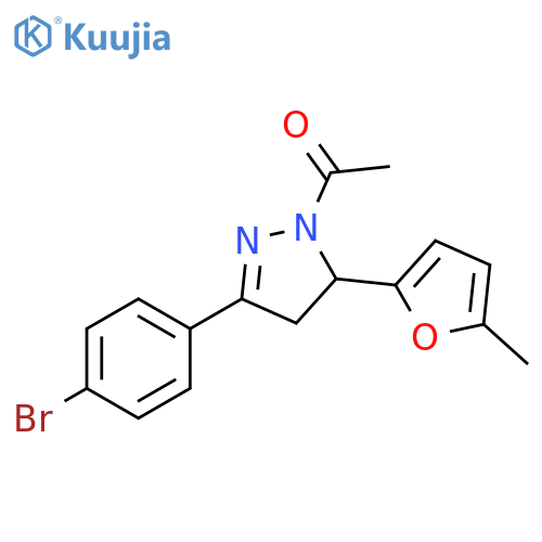 1-3-(4-bromophenyl)-5-(5-methylfuran-2-yl)-4,5-dihydro-1H-pyrazol-1-ylethan-1-one structure