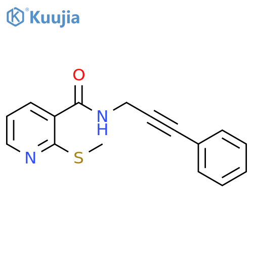 2-(methylsulfanyl)-N-(3-phenylprop-2-yn-1-yl)pyridine-3-carboxamide structure