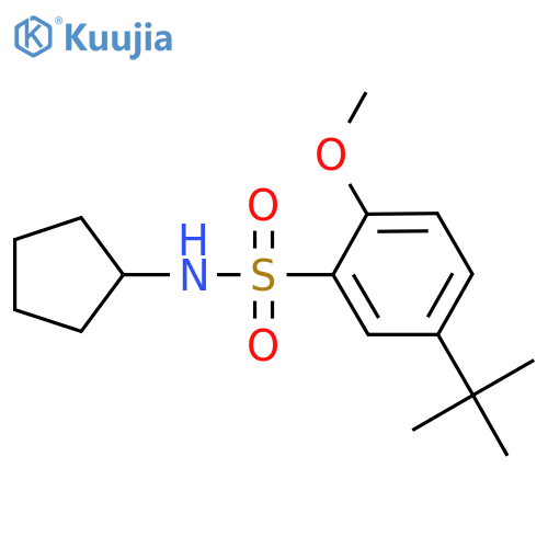 5-tert-butyl-N-cyclopentyl-2-methoxybenzene-1-sulfonamide structure
