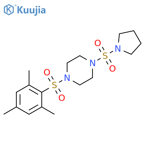 1-(pyrrolidine-1-sulfonyl)-4-(2,4,6-trimethylbenzenesulfonyl)piperazine structure