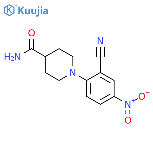 1-(2-Cyano-4-nitrophenyl)piperidine-4-carboxamide structure