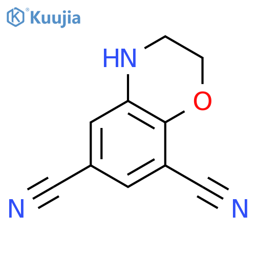 2H-1,4-Benzoxazine-6,8-dicarbonitrile, 3,4-dihydro- structure