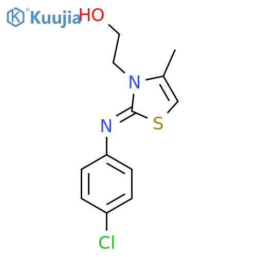 2-(2Z)-2-(4-chlorophenyl)imino-4-methyl-2,3-dihydro-1,3-thiazol-3-ylethan-1-ol structure