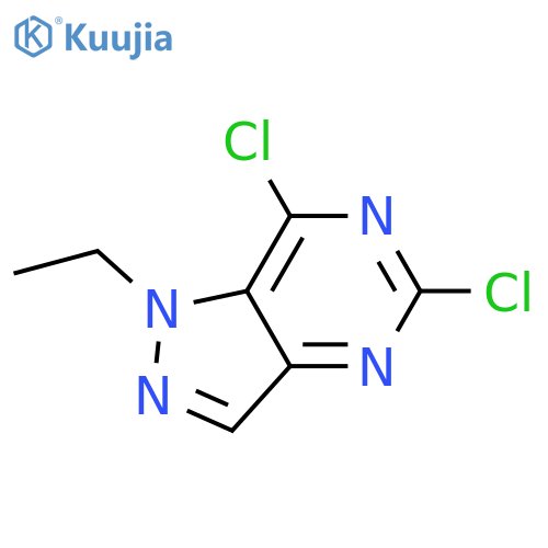 5,7-dichloro-1-ethyl-1H-pyrazolo[4,3-d]pyrimidine structure