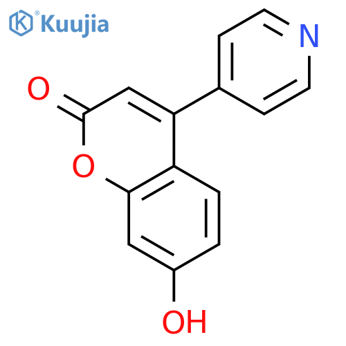 7-Hydroxy-4-(4-pyridyl)coumarin structure