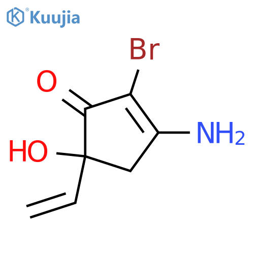 3-Amino-5-hydroxy-5-vinyl-2-cyclopenten-1-one; (R)-form, 2-Bromo structure