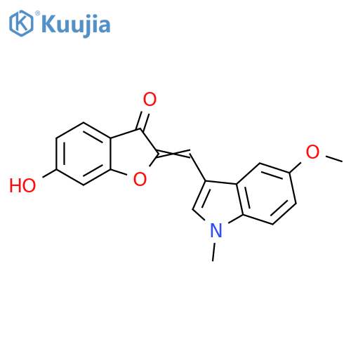 (Z)-6-hydroxy-2-((5-methoxy-1-methyl-1H-indol-3-yl)methylene)benzofuran-3(2H)-one structure