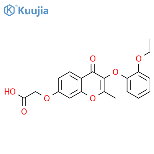 2-{3-(2-ethoxyphenoxy)-2-methyl-4-oxo-4H-chromen-7-yloxy}acetic acid structure